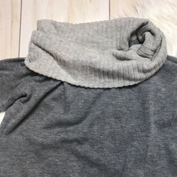 Athleta Cowl Neck Gray Color Block Sweater Dress - Picture 5 of 7